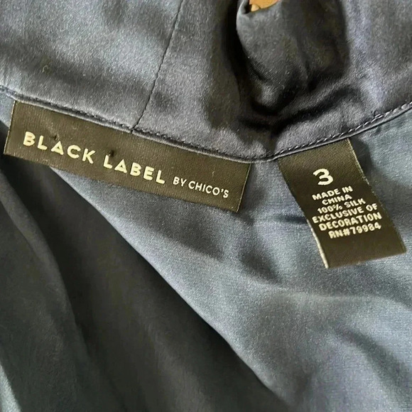 Chico’s black lable beaded silk open cardigan top size 3 - Picture 7 of 7